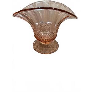 Vintage Pink Glass Decorative Vase with Flared Rim